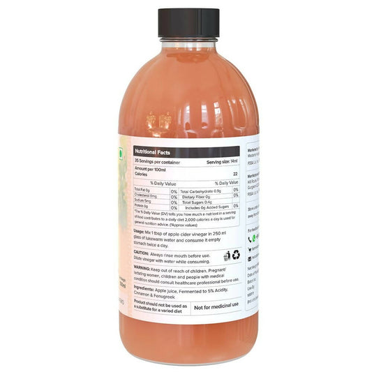 Farm Naturelle Organic Apple Cider Vinegar with Mother and Infused Cinnamon & Fenugreek - Swadesiicart