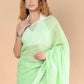 Very Much Indian Designer Pure Cotton Saree With All Over Linear Stripes - Fern Green | Swadesiicart