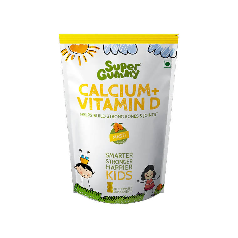 Super Gummy Calcium + Vitamin D Gummies for Kids (Mango Flavor) | Swadesiicart