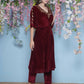 Joban Fashion Maroon Hand Embellished Coord Set - Swadesiicart