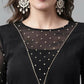 FIORRA Women's Black Poly Crepe A-Line Kurta Set - Swadesiicart