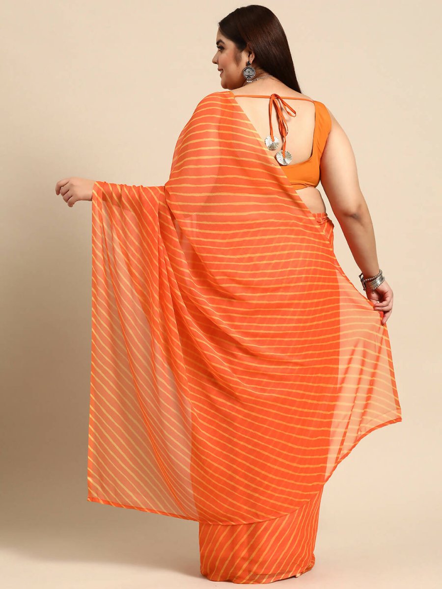 Ahalyaa Women's Traditional wear Saree - Orange | Swadesiicart