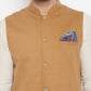 Even Apparels Brown Polyester Men's Nehru Jacket-Contrast Lining-Inbuilt Pocket Square | Swadesiicart