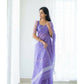 DEIANA'S Beautiful Designer Golden zari Soft Cotton Saree - Lavender - Swadesiicart