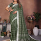 Aastha Fashion Mehndi Linen Weaving Saree