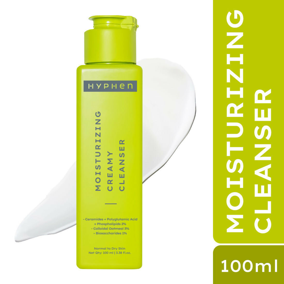 Hyphen By Kriti Sanon Moistuzing Creamy Cleanser, Hydration & Gentle Cleansing For Dry Skin - Swadesiicart
