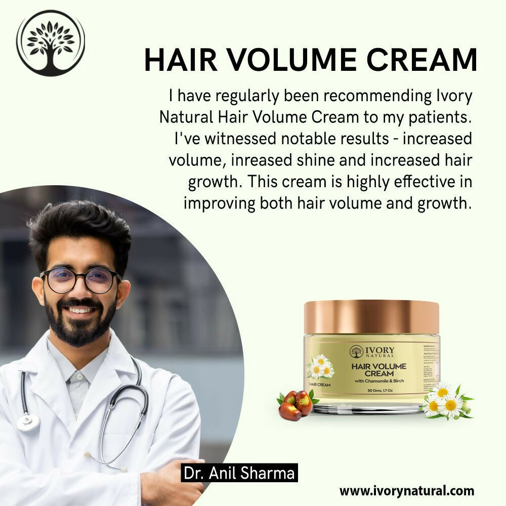 Ivory Natural Hair Volume Cream For Thicker, Fuller Looking Hair | Swadesiicart