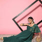 Ahalyaa Gorgeous Green Ethnic Motifs Ruffled Dress | Swadesiicart