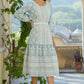 Juniper Women's Sky Blue Printed Flared Dress | Swadesiicart