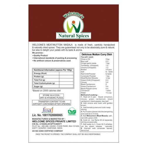 Welcome’s Natural Spices Meat/Mutton Masala Powder - Swadesiicart