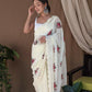 Vamsee Fana Off White Georgette Silk Saree - Swadesiicart