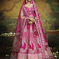 House of Panchhi Pink Pure Silk Moti & Zarkan heavy embroidery Lehenga choli & Dupatta | Swadesiicart