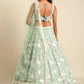 House of Panchhi Sea Green Chinon Sequins and Zarkan embroidery Lehenga choli & Dupatta | Swadesiicart