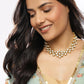 White Brass Gold-Polished Necklace - Ruby Raang | Swadesiicart