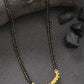 NVR Women's Gold-Polished Black Beaded Mangalsutra - Swadesiicart
