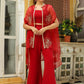 Janasya Maroon Georgette Solid Top Bottom Cape | Swadesiicart