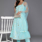 Ahalyaa Women's Traditional wear Kurta Set - Blue | Swadesiicart