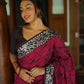 Arfa Fashion House Rani Pink Pure Chanderi Cotton Batik Printed Saree