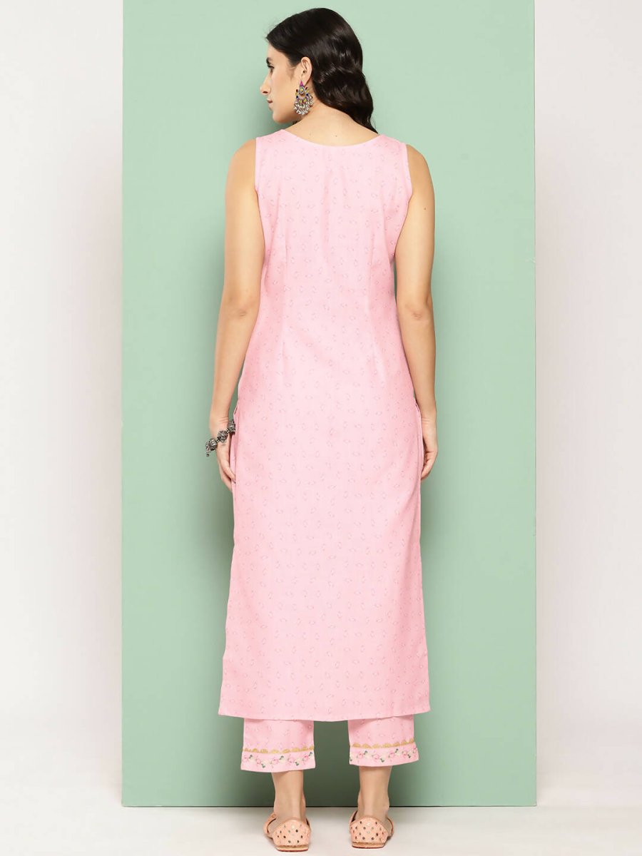 Ahalyaa Women's Traditional wear Kurta Set - Pink | Swadesiicart