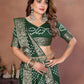 Aastha Fashion Green Pure Dola Silk Handmade Original Bandhej Saree