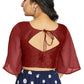 Aastha Fashion Women's Women's Maroon Art Silk Umbrella Sleeves Readymade Blouse