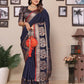 Joban Fashion Dark Blue Solid Banarasi Silk Sarees | Swadesiicart