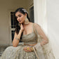 Aastha Fashion Ivory Butterfly Net Tone To Tone Cotton Thread Work And Sequence Work Embroidery Wedding Wear Lehenga Choli