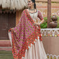 AI Fashion Beige Viscose Rayon Designer Navratri Lehenga Choli Collection