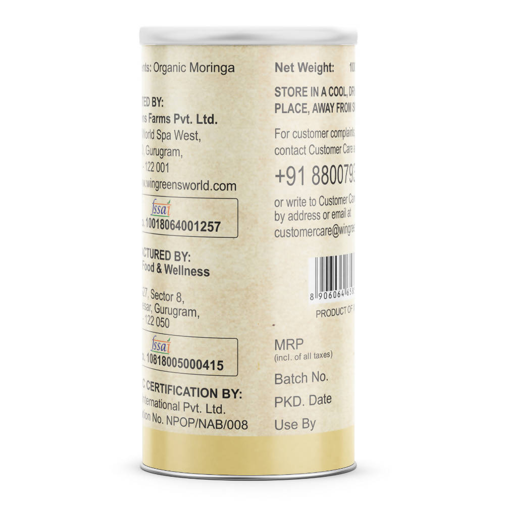 Wingreens Farms Organic Moringa Powder | Swadesiicart