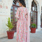 Vaasva Women Peach Muslin Embroidered Kurta, Pant & Dupatta Set | Swadesiicart