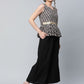 Ahalyaa Women Black Crepe Digital Printed Top with Palazzo Set | Swadesiicart