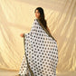 Vamsee Polka Dot Black & White Nylon Saree - Swadesiicart