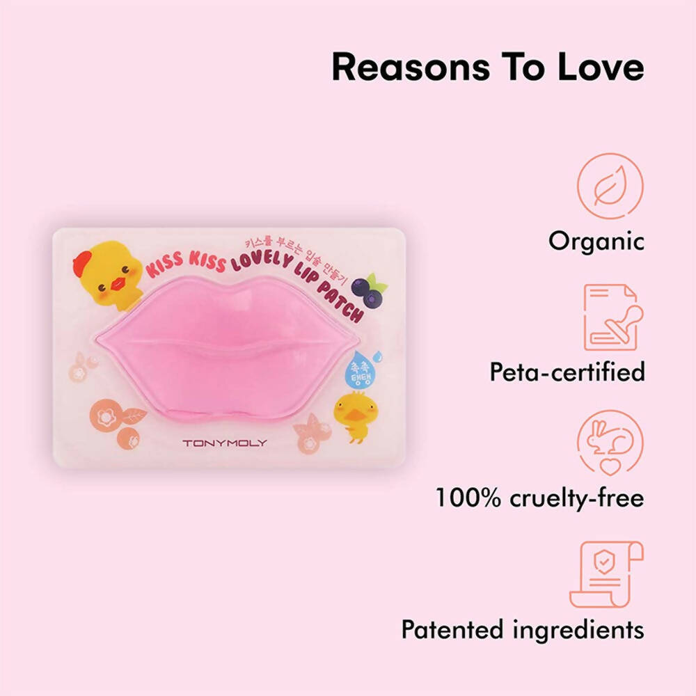 Tonymoly Hydrating Kiss Kiss Lovely Lip Patch - Korean Skincare | Swadesiicart