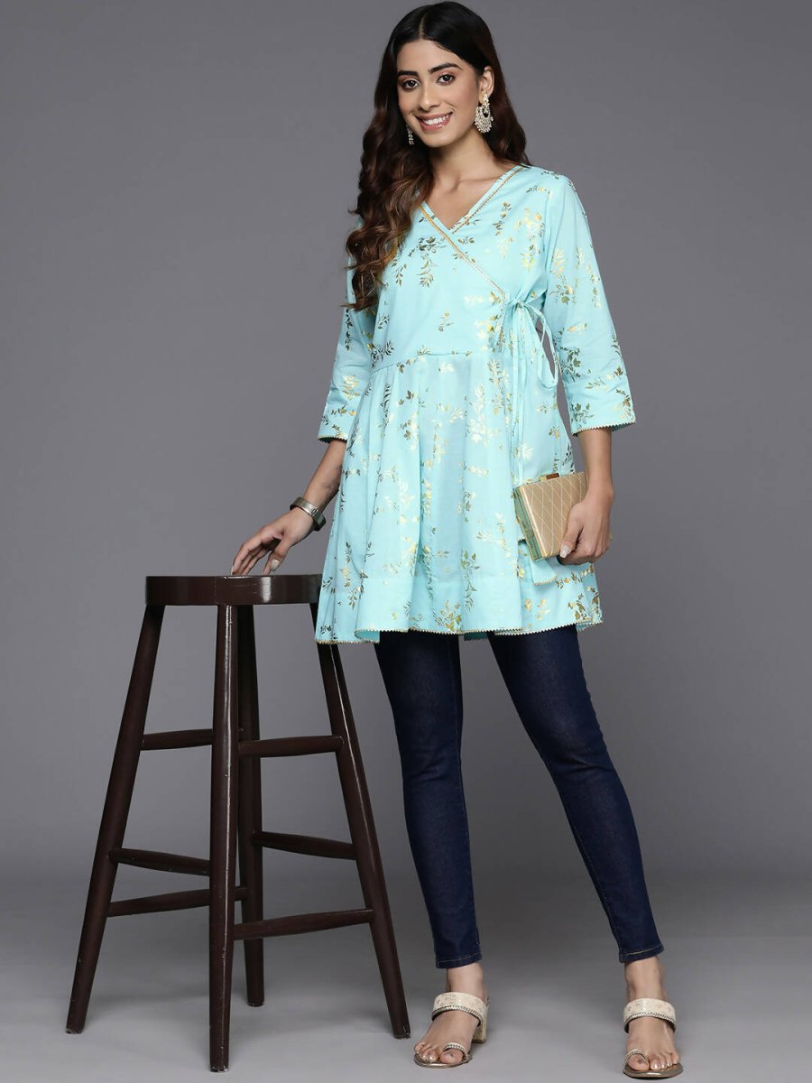 Ahalyaa Women's Traditional wear Tunic - Blue | Swadesiicart