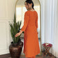 The52 Orange Women's Gorgeous Embroidered Rayon Fabric with Straight Kurta, Pant and Dupatta Set - Swadesiicart