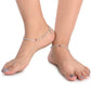 AanyaCentric Gold-Polished Mangalsutra Pendant Earring Set & Silver Plated Anklet