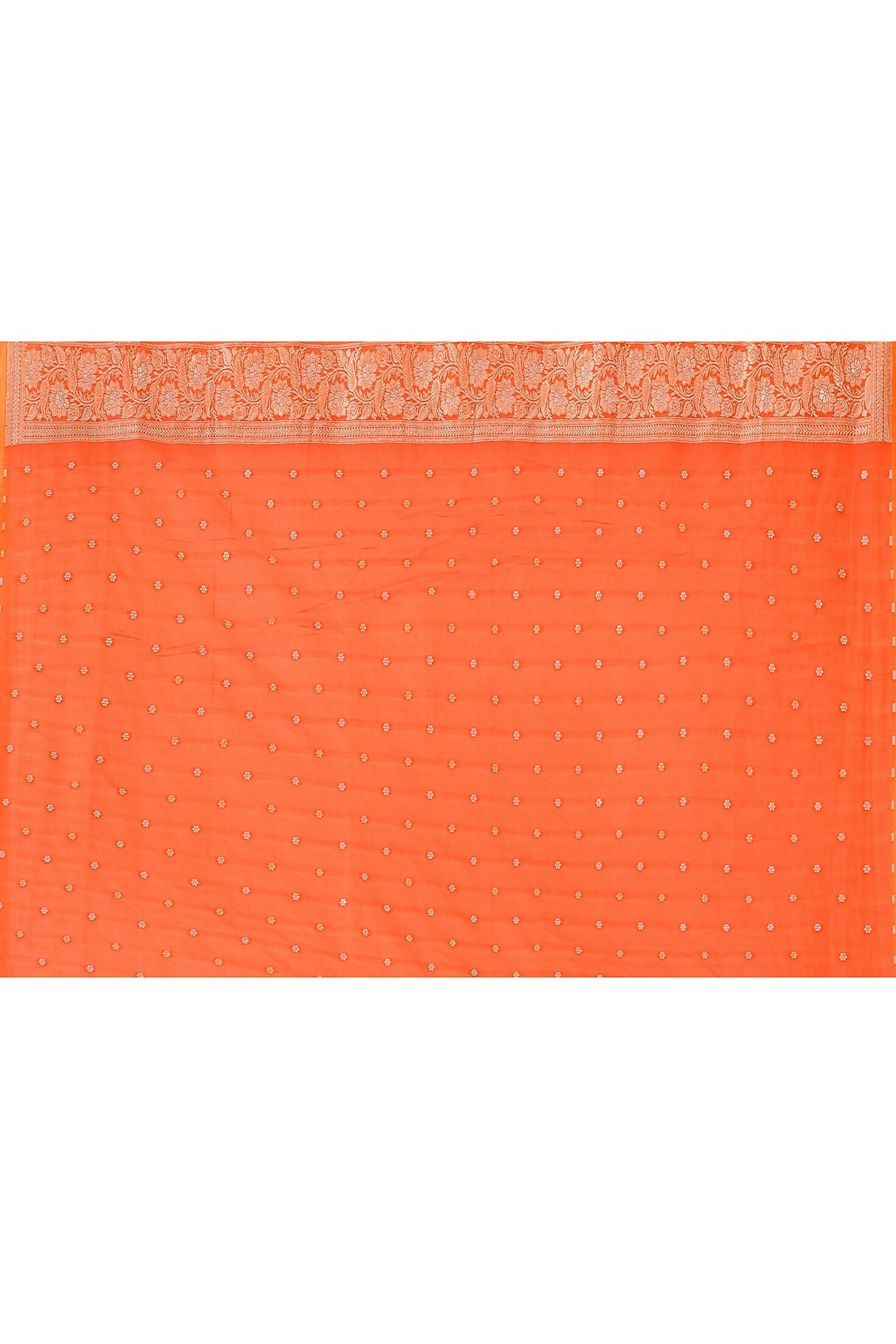 Joban Fashion Orange Banarasi Soft Pure Handloom Banarasi Silk Saree | Swadesiicart