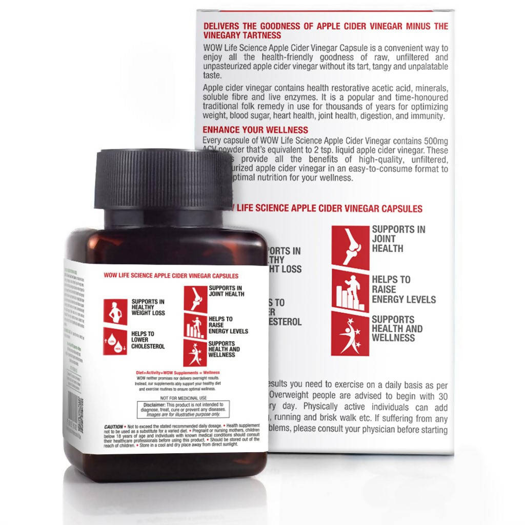 Wow Life Science Apple Cider Vinegar Capsules | Swadesiicart
