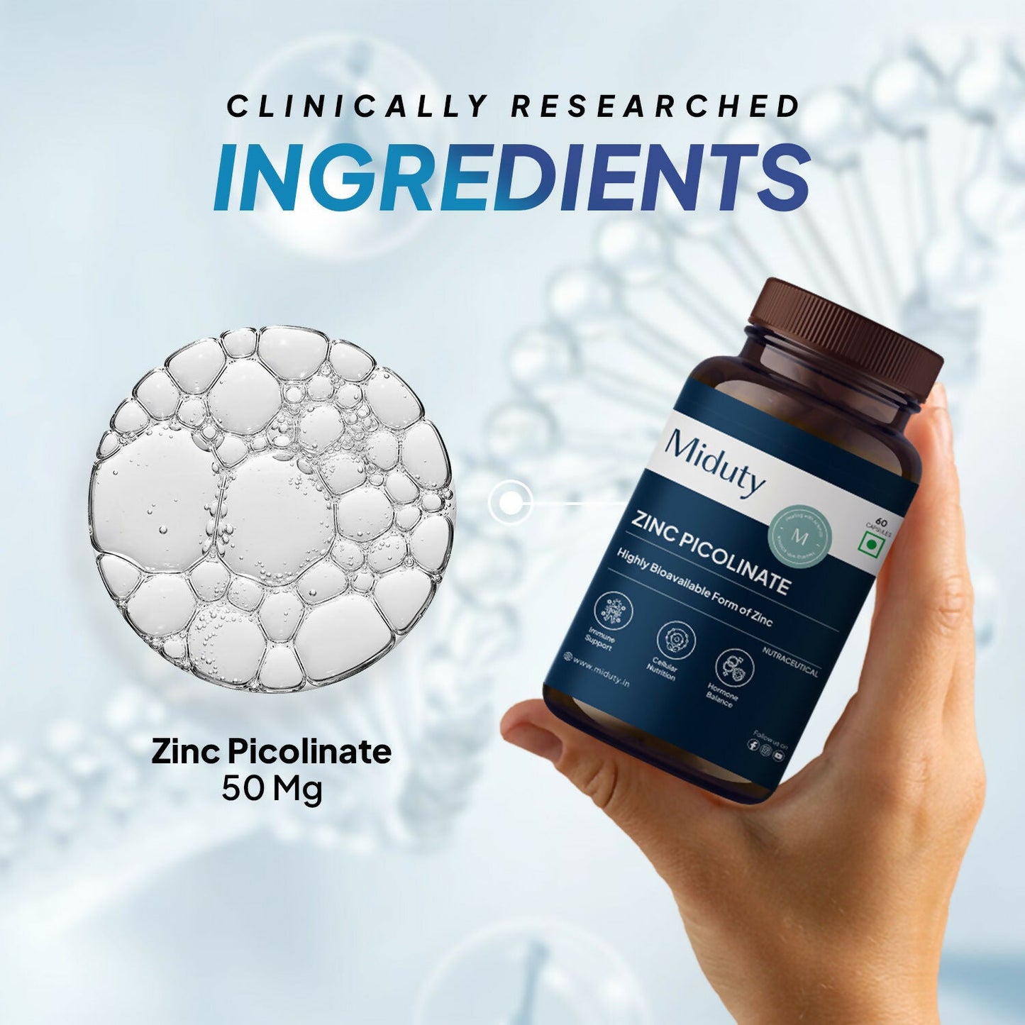 Miduty by Palak Notes Zinc Picolinate Capsules - Swadesiicart