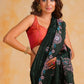 Vamsee Suhanisha Green Korean Shimmer Silk Saree - Swadesiicart