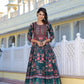 Partywear Designer Green Dola Silk Anarkali suit with Dupatta - Suzen - Swadesiicart