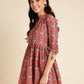 Red Poly Rayon Digital Printed A-line Top - Tarini - Swadesiicart
