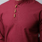 Even Apparels Maroon Color Pure Cotton Men's Kurta With Side Placket (SLD1182) | Swadesiicart