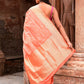 Joban Fashion Peach Banarasi Katan Pure Handloom Banarasi Silk Saree | Swadesiicart