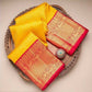 DEIANA'S Beautiful Designer Golden zari Soft Lichi Silk Saree - Yellow - Swadesiicart
