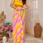 Aafreen Partywear Designer Lemon Georgette Fancy Ready Wear Saree