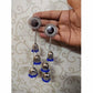 MS Fashion India Kashmiri Triple Blue Color Pearls Hanging Jhumka Earrings | Swadesiicart