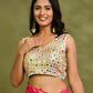 Amodini Designer Studio Multicolor Mirror Work Sleeveless Padded Blouse
