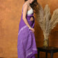 Very Much Indian Pure Cotton Handblock Printed Saree With Natural Dyes - Purple | Swadesiicart
