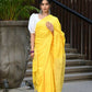 Beatitude Yellow Cotton Ghicha Pallu Saree